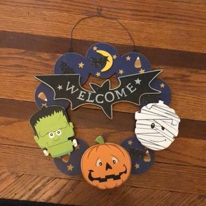 Halloween hanging wood sign